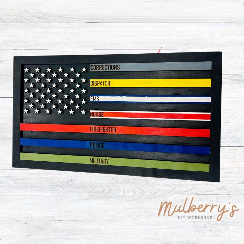 Our American flag project is a classic and a great way to honor all those who have served! Approximately 14" wide by 10" tall. Optional stand is available.