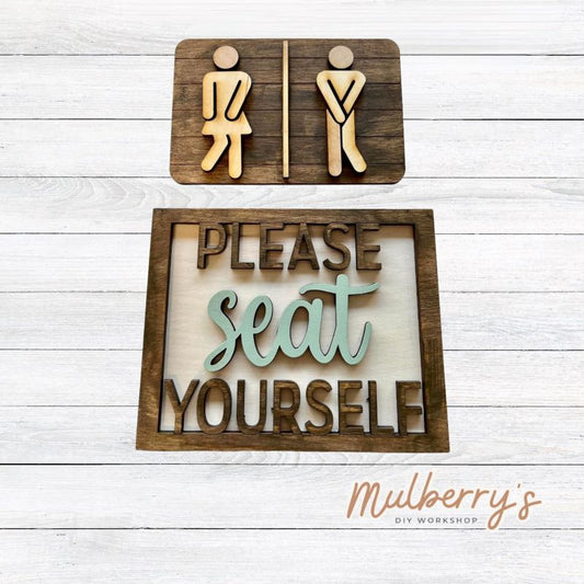 Decorate your bathroom with these cute signs! They also look great on tiered trays!