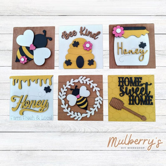 Our 4x4 bee decorative tiles are so versatile. They go perfectly with many of our interchangeable bases! Display them in our learning towers, tiered trays, or display shelves.