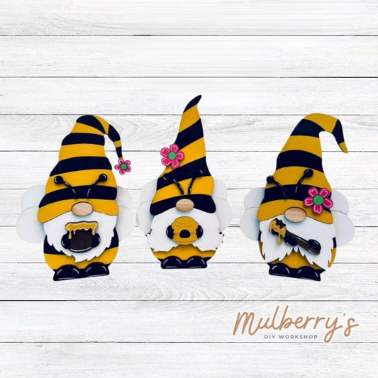 It doesn't get much cuter than our trio bee gnomes!