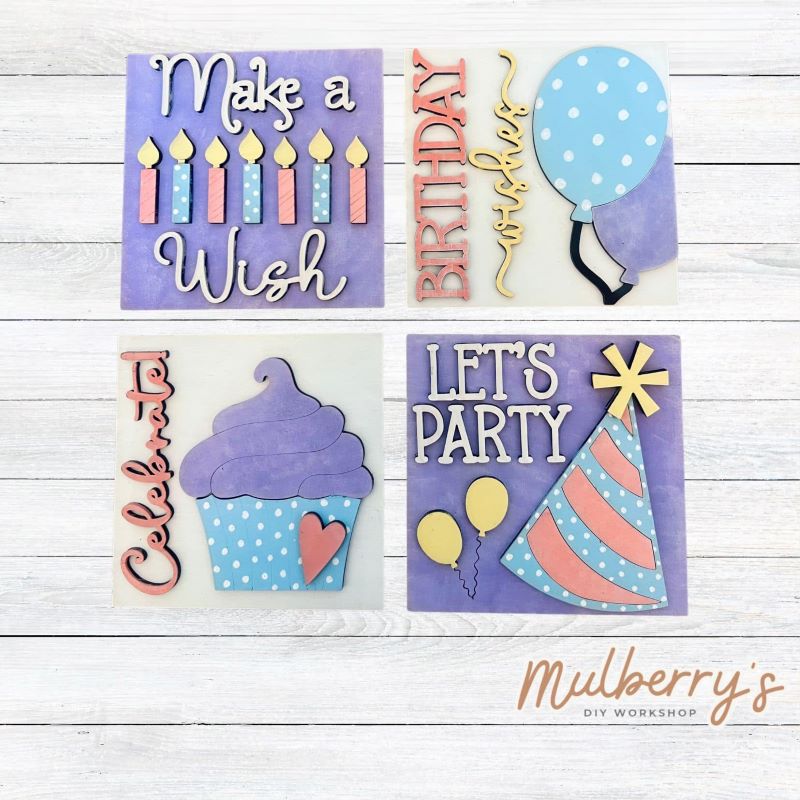 Our 4x4 birthday decorative tiles are so versatile. They go perfectly with many of our interchangeable bases! Display them in our learning towers, tiered trays, or display shelves.