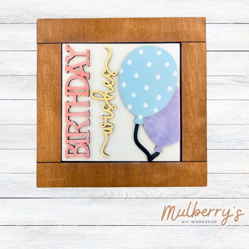 Our interchangeable square frame is the perfect way to display the different seasonal and holiday decorative tiles! Choose your favorite birthday decorative tile to display inside! This listing includes the base and choice of one birthday insert. Approximately 6" in diameter.