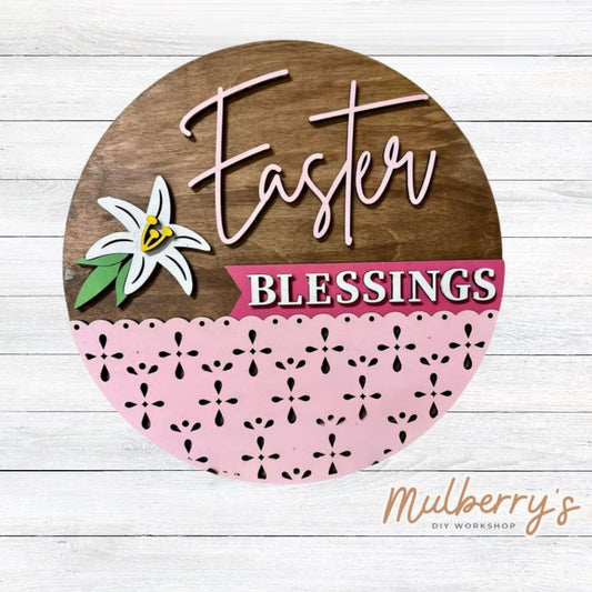 Celebrate Easter with our Easter Blessings round! Approximately 10.5" in diameter. Optional stand is available.