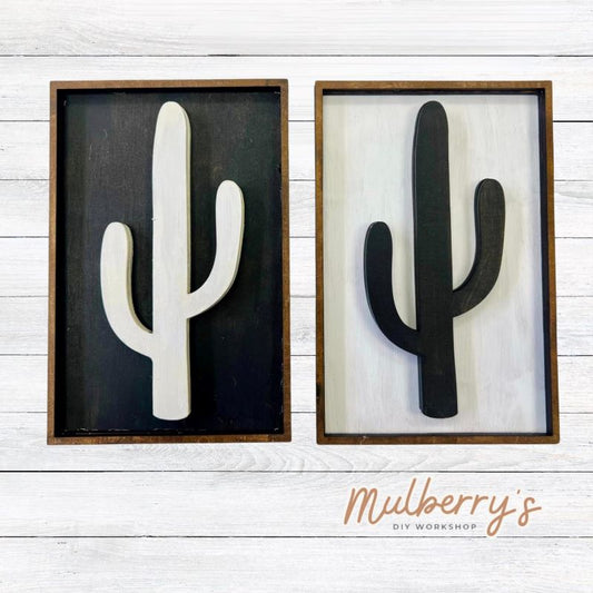 Our double-layered cacti signs are roughly 6" tall by 4" wide. These would be perfect for your boho theme decor! $12 each.