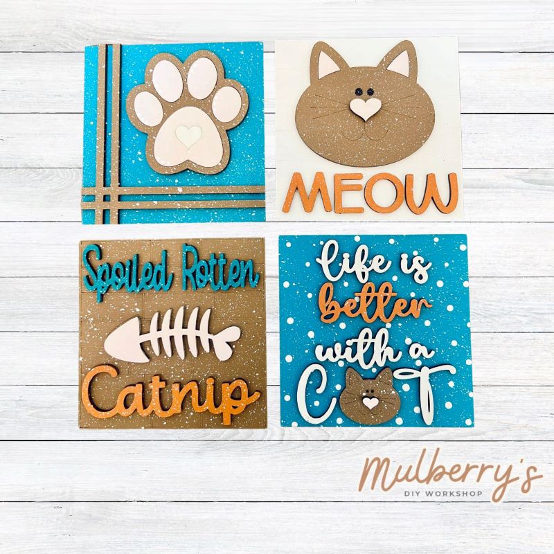 Our 4x4 cat decorative tiles are so versatile. They go perfectly with many of our interchangeable bases! Display them in our learning towers, tiered trays, or display shelves.