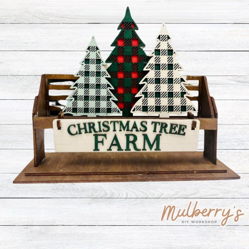 It doesn't get any cuter than our little rustic crate! It's a perfect add on accessory to your décor. It's approximately 13" long. Includes: Crate and Christmas Tree Inserts. Christmas Tree inserts include three trees and the Christmas Tree Farm banner.