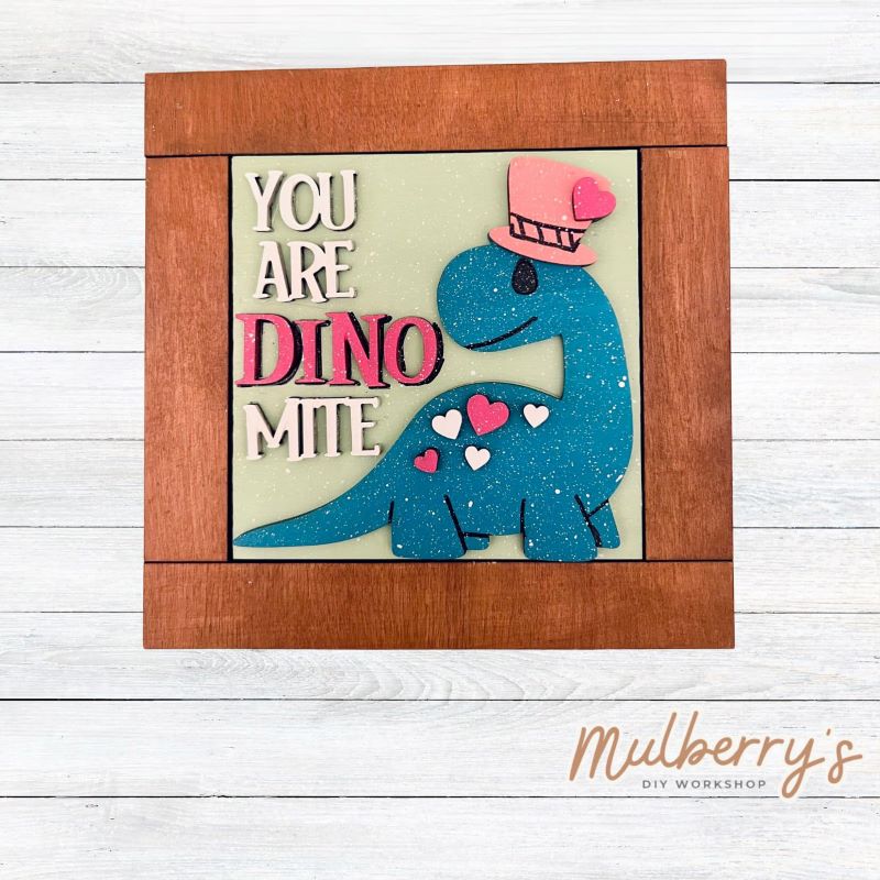 Our interchangeable square frame is the perfect way to display the different seasonal and holiday decorative tiles! Choose your favorite winter decorative tile to display inside! This listing includes the base and choice of one valentine dino insert. Approximately 6" in diameter.