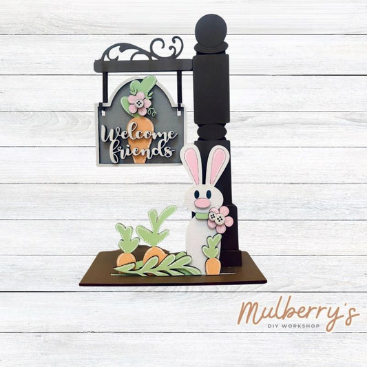 Our interchangeable mini post is so versatile! It's roughly 15" tall by 10" wide. Swap out different inserts throughout the year. This is a set for the interchangeable mini post and Easter inserts.