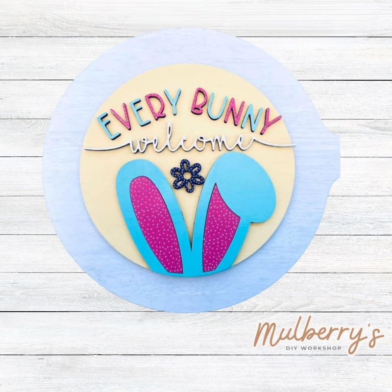 Decorate your home with our 7.5-inch Every Bunny Welcome insert. Our inserts may be displayed solo or with our interchangeable plate stand, which is sold separately.