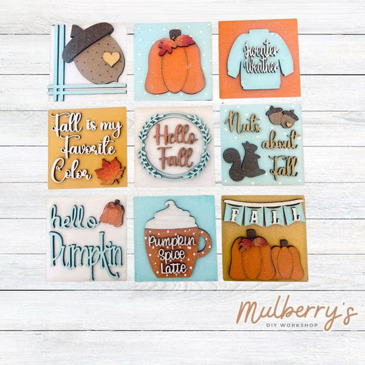 Our 4x4 fall decorative tiles are so versatile. They go perfectly with many of our interchangeable bases! Display them in our learning towers, tiered trays, or display shelves.