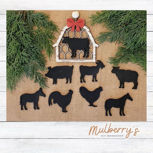Design your own farmhouse ornament! Choose from a wide variety of farm animals!