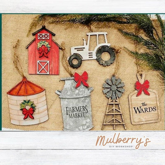 Choose one of our adorable rustic farmhouse ornaments to display on your Christmas tree! So many options available!