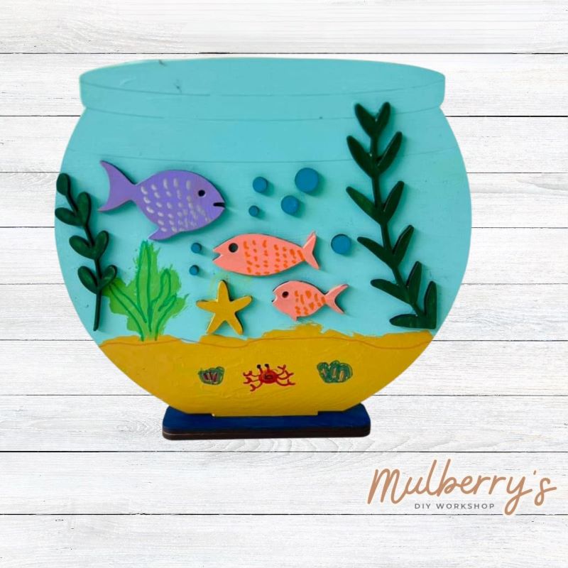 Swim over to the workshop and paint our fish bowl! Approximately 7.5" tall.