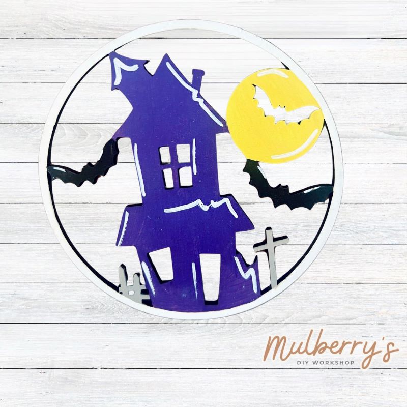 Decorate your home with our Haunted House insert. Our inserts may be displayed solo or with our interchangeable window, which is sold separately.