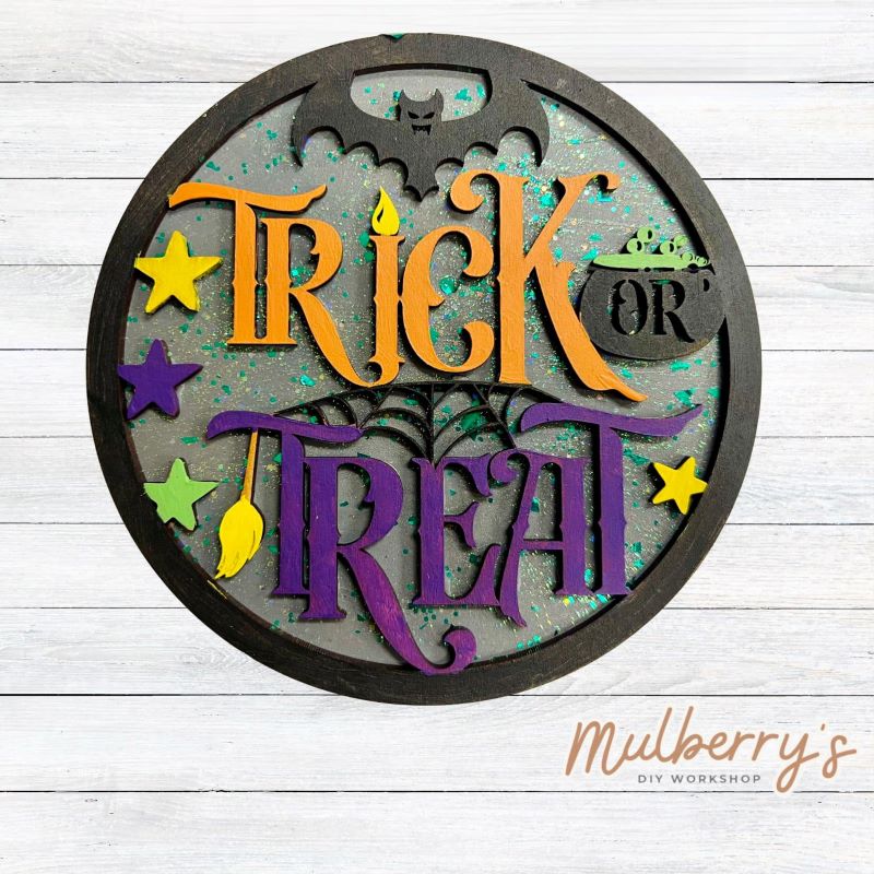 Decorate your home with our Trick or Treat insert. Our inserts may be displayed solo or with our Interchangeable Tabletop, which is sold separately.