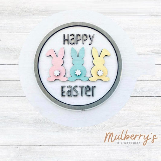 Decorate your home with our 7.5-inch Three Bunny insert. Our inserts may be displayed solo or with our interchangeable plate stand, which is sold separately.