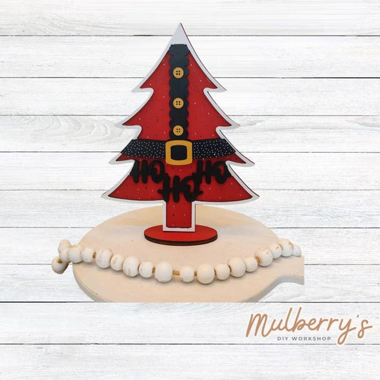 Our santa ho ho ho Christmas tree is so much fun to paint! Approximately 10.5" tall. Includes stand.