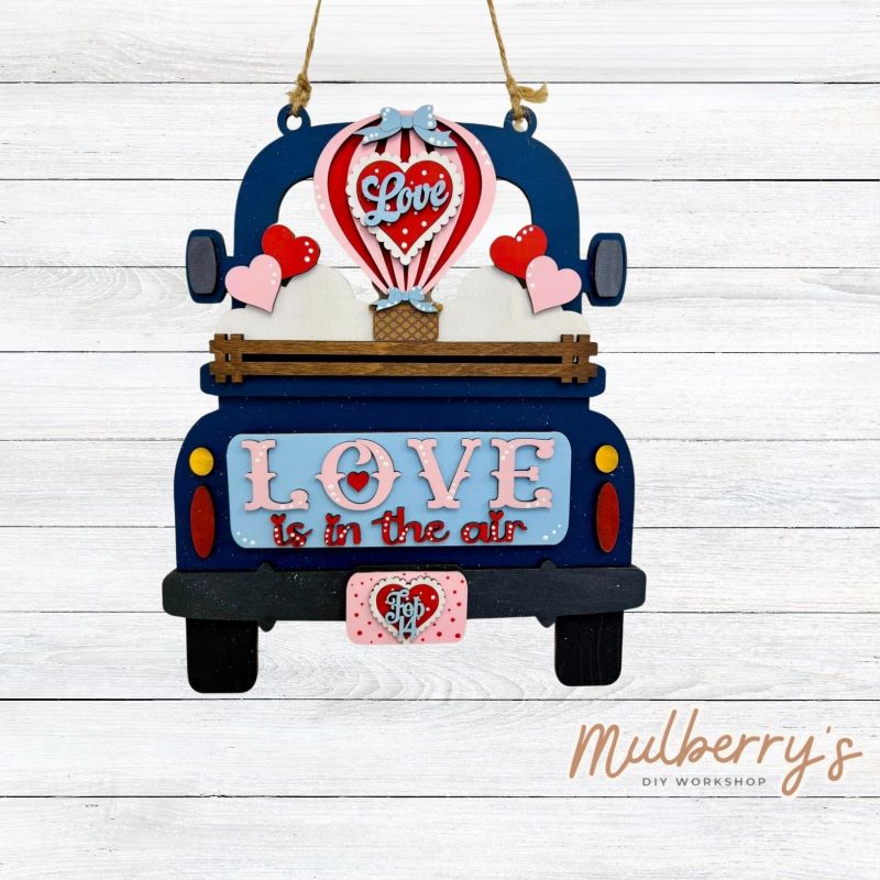 Our interchangeable truck is a must have!! Valentine Hot Air Ballon inserts are included in this set. Additional inserts are available for each holiday/season.