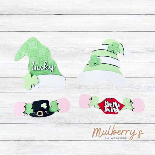 Our st. patty inserts pair perfectly with our interchangeable mini gnomes, which are sold separately.