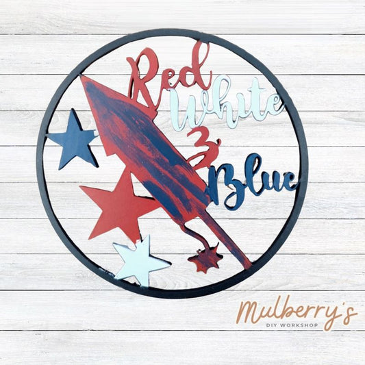 Decorate your home with our Red, White, and Blue insert. Our inserts may be displayed solo or with our interchangeable window, which is sold separately.