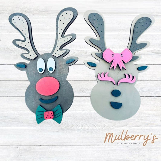 Our silly reindeer are the perfect size for kids to complete! Approximately 12" tall. Optional stands are available.