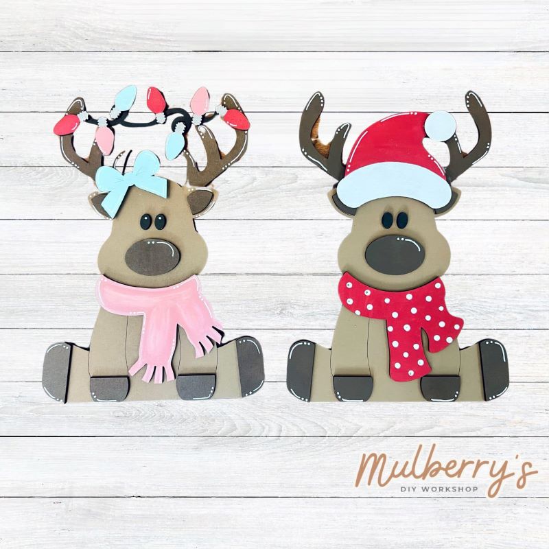 Our festive reindeer are the pefect size for kids to complete! Approximately 11" tall.