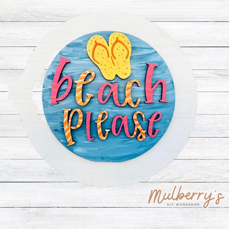 Decorate your home with our 7.5-inch Beach Please insert. Our inserts may be displayed solo or with our interchangeable plate stand, which is sold separately.