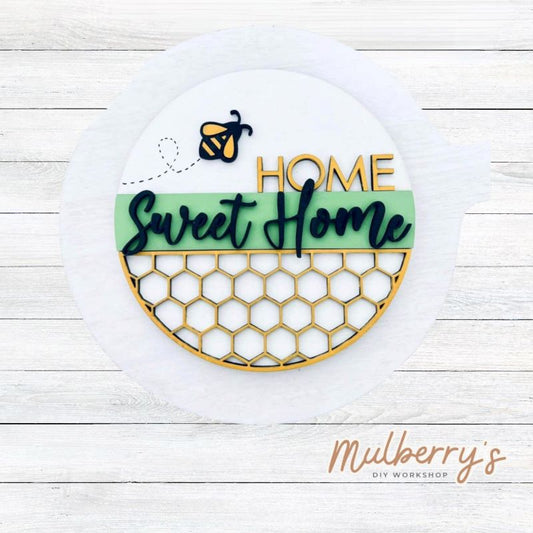 Decorate your home with our 7.5-inch Bee Home Sweet Home insert. Our inserts may be displayed solo or with our interchangeable plate stand, which is sold separately.
