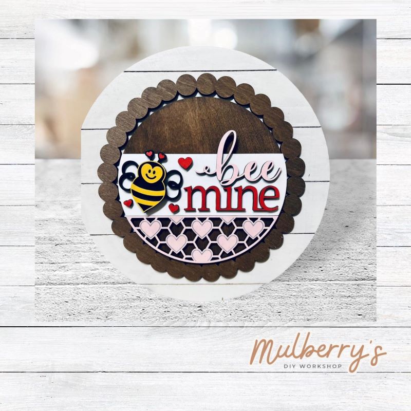 We love our large interchangeable plate with stand! It's approximately 11.5-inches is diameter and can display your favorite seasonal/holiday insert. This set includes the large interchangeable plate with stand and the bee mine insert.