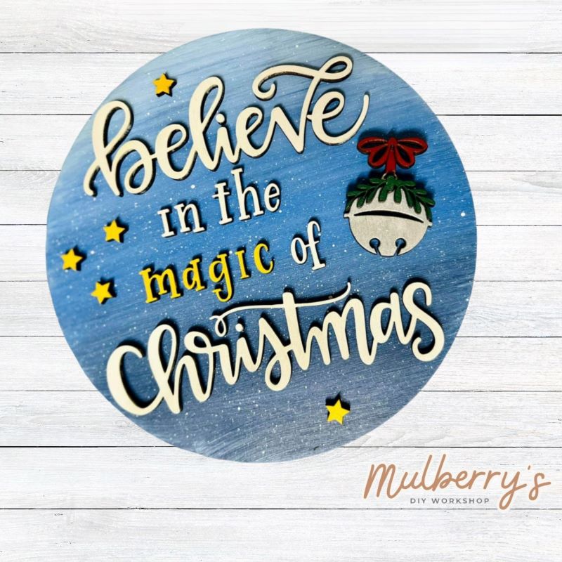 Decorate your home with our 7.5-inch Believe in the Magic of Christmas insert. Our inserts may be displayed solo or with our interchangeable plate stand, which is sold separately.