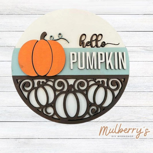 Decorate your home with our 7.5-inch Hello Pumpkin insert. Our inserts may be displayed solo or with our interchangeable plate stand, which is sold separately.