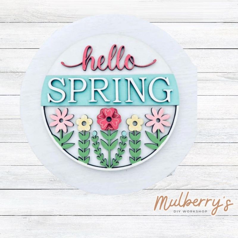 Decorate your home with our 7.5-inch Hello Spring Flowers insert. Our inserts may be displayed solo or with our interchangeable plate stand, which is sold separately.