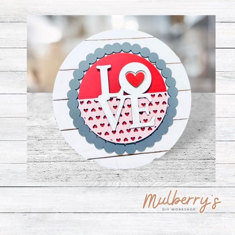 We love our large interchangeable plate with stand! It's approximately 11.5-inches is diameter and can display your favorite seasonal/holiday insert! This set includes the large interchangeable plate with stand and the LOVE insert.