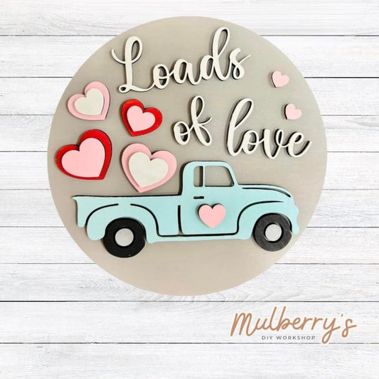 Decorate your home with our 7.5-inch Loads of Love insert. Our inserts may be displayed solo or with our interchangeable plate stand, which is sold separately.