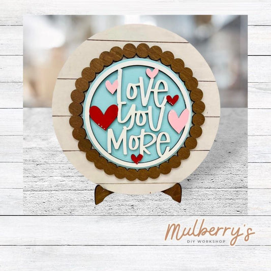 We love our large interchangeable plate with stand! It's approximately 11.5-inches is diameter and can display your favorite seasonal/holiday insert. This set includes the large interchangeable plate with stand and the love you more insert.