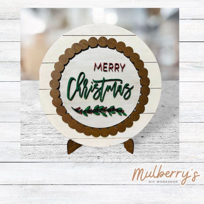 We love our large interchangeable plate with stand! It's approximately 11.5-inches is diameter and can display your favorite seasonal/holiday insert. This set includes the large interchangeable plate with stand and the Merry Christmas insert.