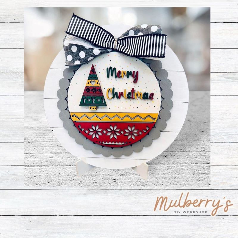 We love our large interchangeable plate with stand! It's approximately 11.5-inches is diameter and can display your favorite seasonal/holiday insert. This set includes the large interchangeable plate with stand and the Merry Christmas insert.