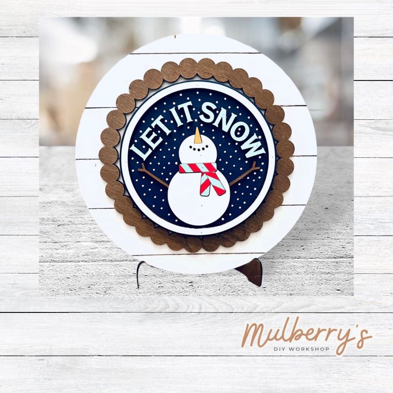 We love our large interchangeable plate with stand!  It's approximately 11.5-inches is diameter and can display your favorite seasonal/holiday insert. This set includes the large interchangeable plate with stand and the snowman insert.