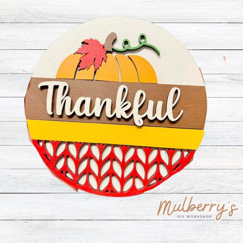 Decorate your home with our 7.5-inch Thankful insert. Our inserts may be displayed solo or with our interchangeable plate stand, which is sold separately.