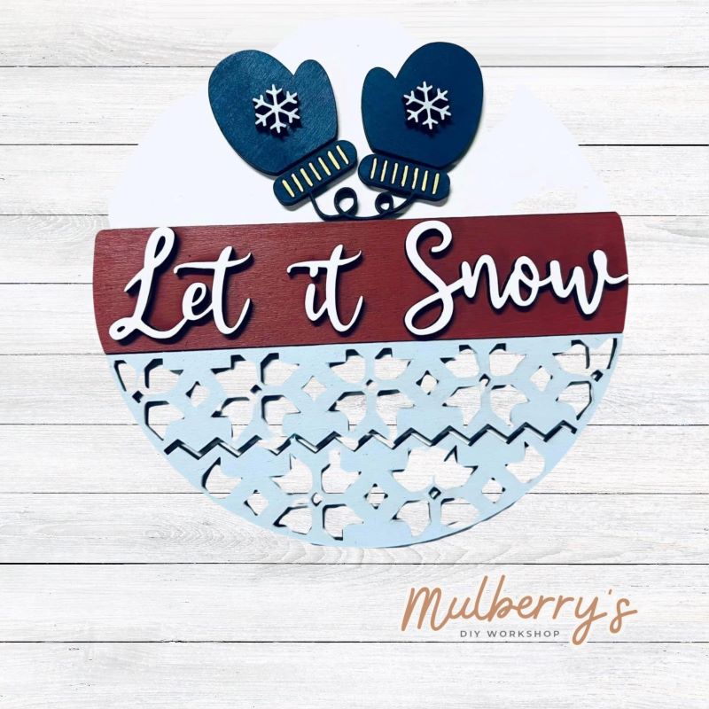 Decorate your home with our 7.5-inch Let It Snow insert. Our inserts may be displayed solo or with our interchangeable plate stand.