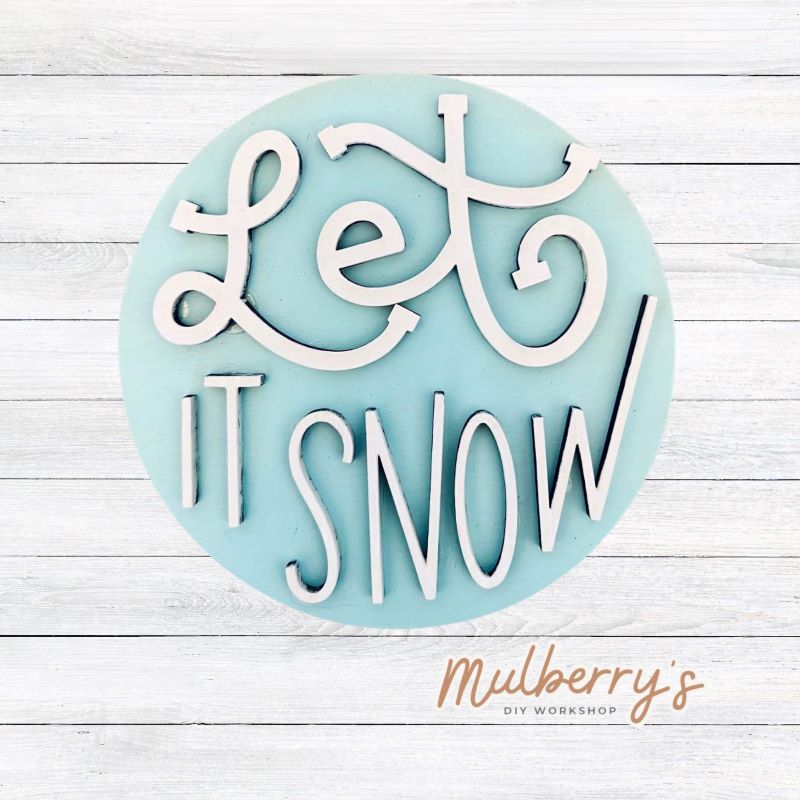 Decorate your home with our 4.5-inch Let It Snow insert. Our inserts may be displayed solo or with our interchangeable mini plate stand