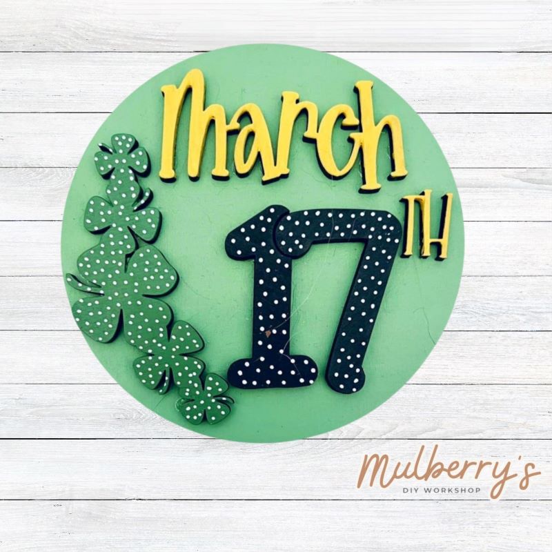 Decorate your home with our 4.5-inch March 17th insert. Our inserts may be displayed solo or with our interchangeable mini plate stand, which is sold separately.