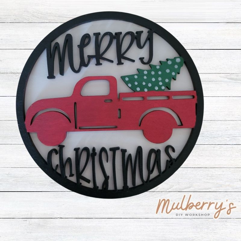 Decorate your home with our 4.5-inch Merry Christmas Farmhouse Truck insert. Our inserts may be displayed solo or with our interchangeable mini plate stand, which is sold separately.