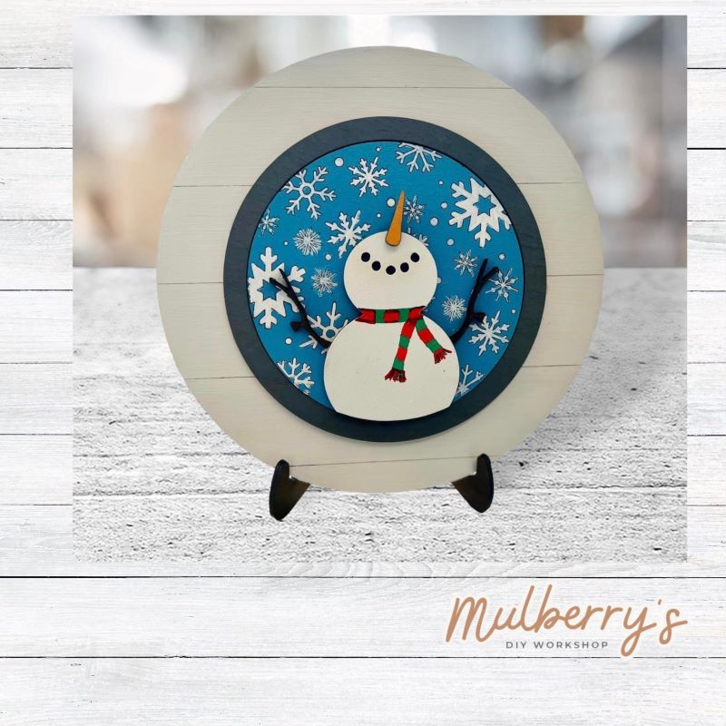 We love our mini interchangeable plate with stand! It's approximately 8-inches is diameter and can display your favorite seasonal/holiday insert. This set includes mini interchangeable plate with stand and snowman insert.