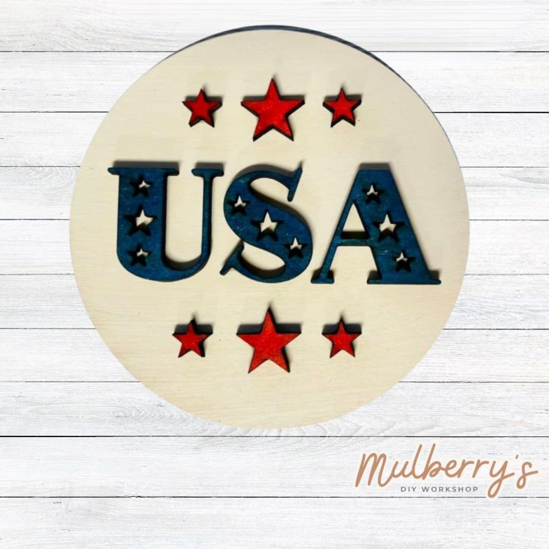 Decorate your home with our 4.5-inch USA insert. Our inserts may be displayed solo or with our interchangeable mini plate stand, which is sold separately.