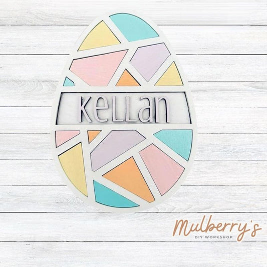 Our personalized mosaic egg would make the perfect basket stuffer! Approximately 7" tall.