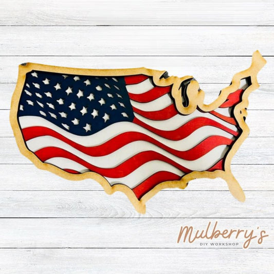 Our multilayered America is the perfect project to celebrate Independence Day! Approximately 8" wide.