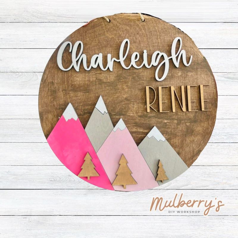 This sweet personalized mini 10.5 inch door hanger would look perfect in your child's room.