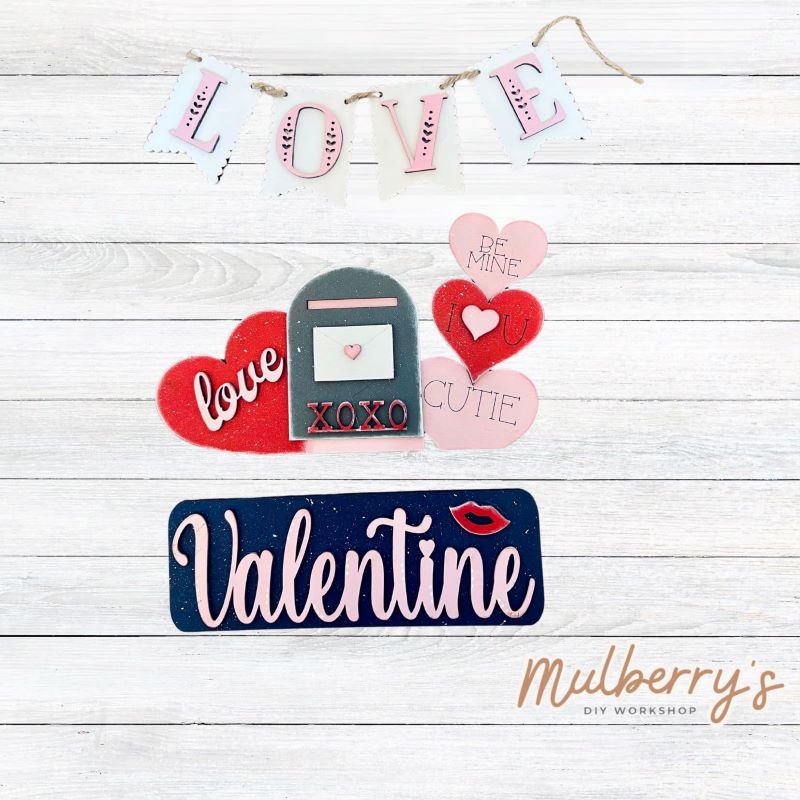 Our valentine inserts go perfectly with our interchangeable pallet stand, which is sold separately.