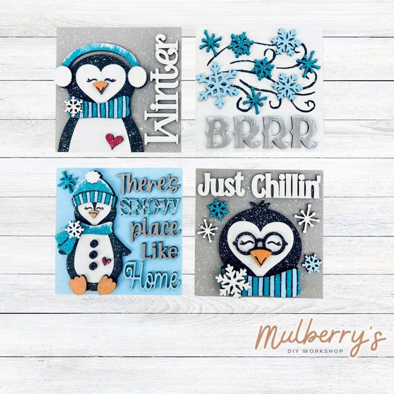 Our 4x4 winter penguin decorative tiles are so versatile. They go perfectly with many of our interchangeable bases! Display them in our learning towers, tiered trays, or display shelves.